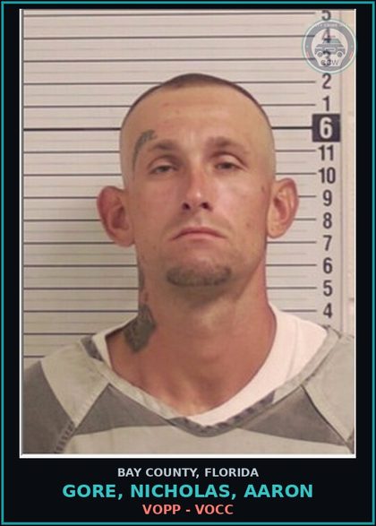 CCW arrest card for GORE, NICHOLAS, AARON in Bay County: VOPP - VOCC