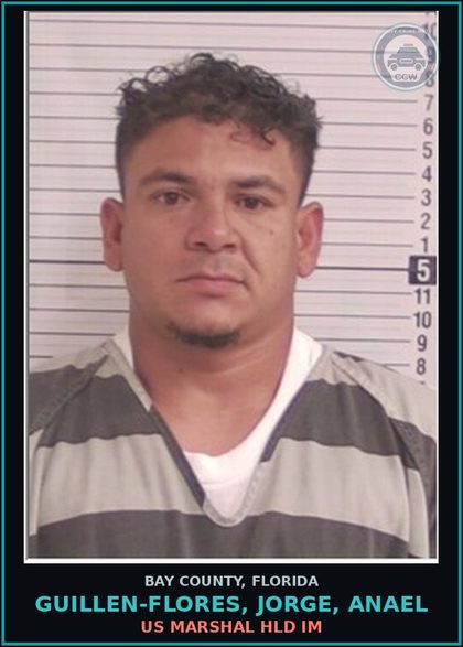 CCW arrest card for GUILLEN-FLORES, JORGE, ANAEL in Bay County: US MARSHAL HLD IM
