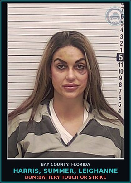 CCW arrest card for HARRIS, SUMMER, LEIGHANNE in Bay County: INTIMIDATION WRITTEN/ELEC THREAT TO KILL BODILY HARM ANOTHR