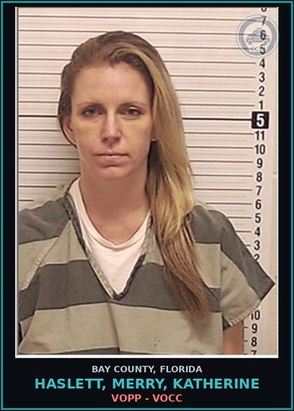 CCW arrest card for HASLETT, MERRY, KATHERINE in Bay County: VOPP - VOCC
