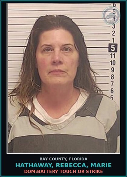 CCW arrest card for HATHAWAY, REBECCA, MARIE in Bay County: DOM:BATTERY TOUCH OR STRIKE