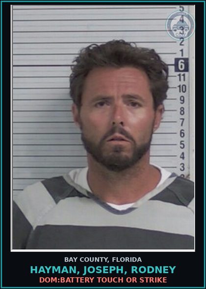 CCW arrest card for HAYMAN, JOSEPH, RODNEY in Bay County: DOM:BATTERY TOUCH OR STRIKE