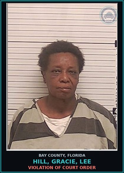 CCW arrest card for HILL, GRACIE, LEE in Bay County: VIOLATION OF COURT ORDER