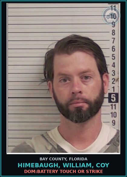CCW arrest card for HIMEBAUGH, WILLIAM, COY in Bay County: DOM:BATTERY TOUCH OR STRIKE