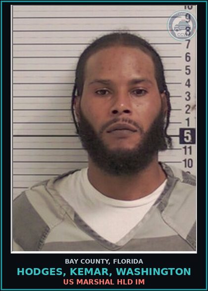 CCW arrest card for HODGES, KEMAR, WASHINGTON in Bay County: US MARSHAL HLD IM