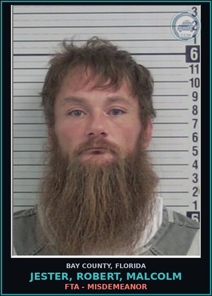 CCW arrest card for JESTER, ROBERT, MALCOLM in Bay County: FTA - MISDEMEANOR