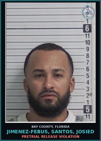 CCW arrest card for JIMENEZ-FEBUS, SANTOS, JOSIED in Bay County: PRETRIAL RELEASE VIOLATION