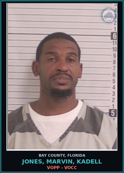 CCW arrest card for JONES, MARVIN, KADELL in Bay County: VOPP - VOCC