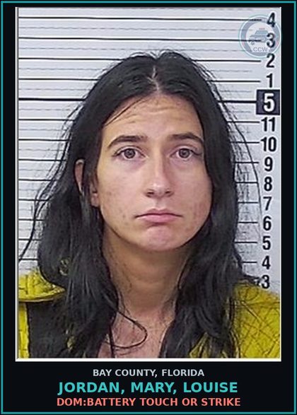 CCW arrest card for JORDAN, MARY, LOUISE in Bay County: DOM:BATTERY TOUCH OR STRIKE