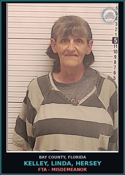 CCW arrest card for KELLEY, LINDA, HERSEY in Bay County: FTA - MISDEMEANOR