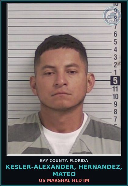 CCW arrest card for KESLER-ALEXANDER, HERNANDEZ, MATEO in Bay County: US MARSHAL HLD IM