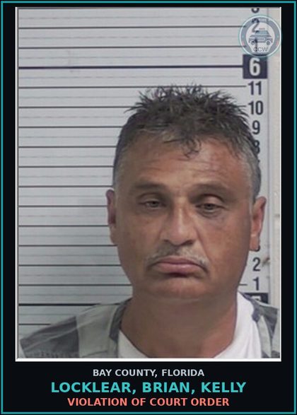 CCW arrest card for LOCKLEAR, BRIAN, KELLY in Bay County: VIOLATION OF COURT ORDER
