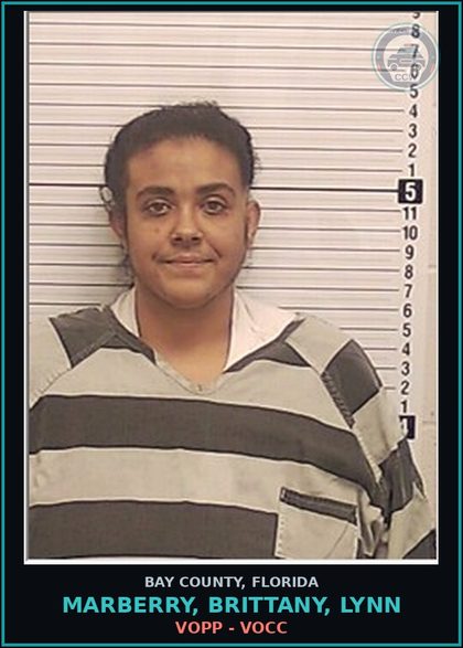 CCW arrest card for MARBERRY, BRITTANY, LYNN in Bay County: VOPP - VOCC
