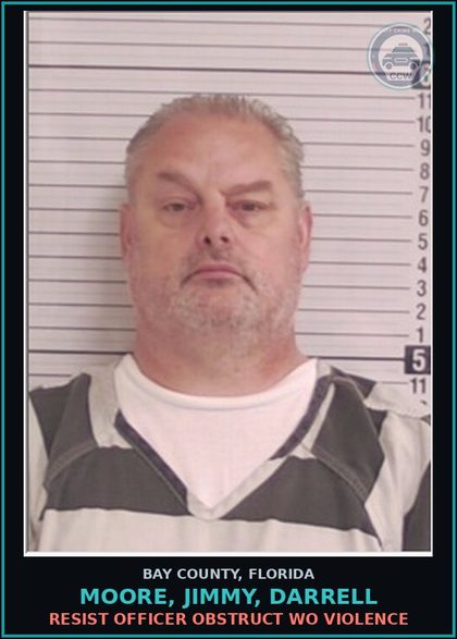 CCW arrest card for MOORE, JIMMY, DARRELL in Bay County: VIOLATION OF COURT ORDER
