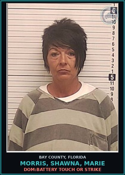 CCW arrest card for MORRIS, SHAWNA, MARIE in Bay County: DOM:BATTERY TOUCH OR STRIKE
