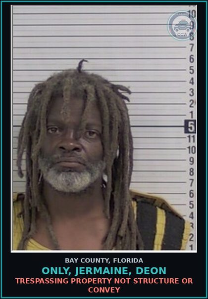 CCW arrest card for ONLY, JERMAINE, DEON in Bay County: DRUG EQUIP-POSSESS AND OR USE