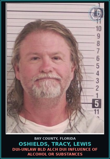 CCW arrest card for OSHIELDS, TRACY, LEWIS in Bay County: DUI-UNLAW BLD ALCH DUI INFLUENCE OF ALCOHOL OR DRUGS