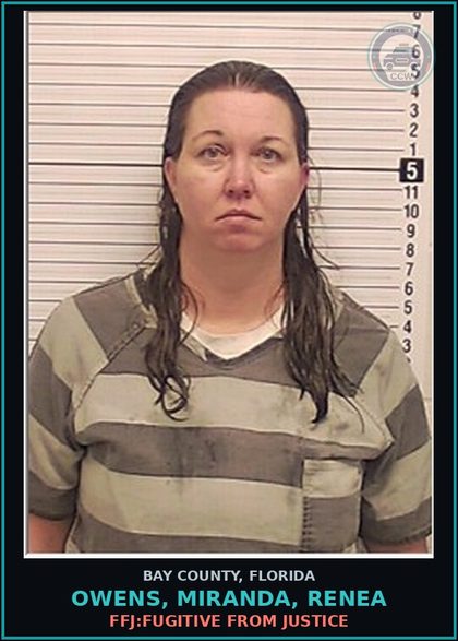 CCW arrest card for OWENS, MIRANDA, RENEA in Bay County: FFJ:FUGITIVE FROM JUSTICE