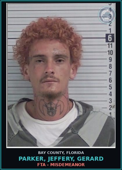 CCW arrest card for PARKER, JEFFERY, GERARD in Bay County: DRUGS-POSSESS CNTRL SUB WO PRESCRIPTION