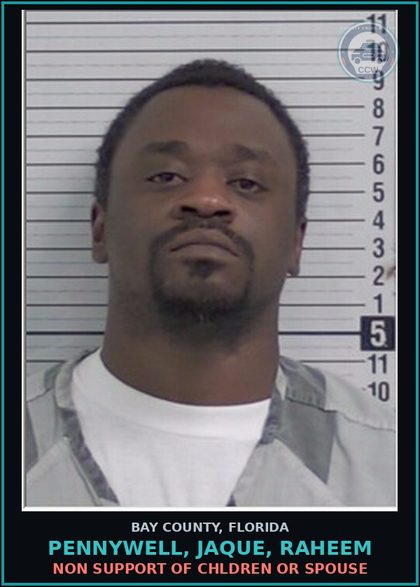 CCW arrest card for PENNYWELL, JAQUE, RAHEEM in Bay County: NON SUPPORT OF CHILDREN OR SPOUSE