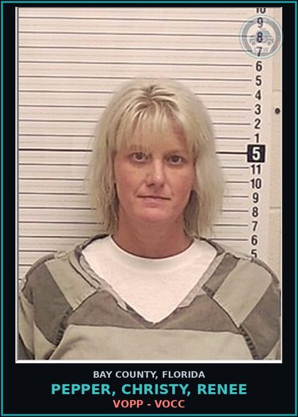 CCW arrest card for PEPPER, CHRISTY, RENEE in Bay County: VOPP - VOCC