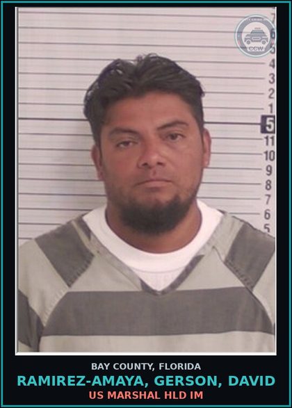CCW arrest card for RAMIREZ-AMAYA, GERSON, DAVID in Bay County: US MARSHAL HLD IM