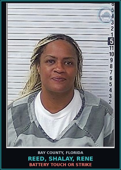 CCW arrest card for REED, SHALAY, RENE in Bay County: BATTERY TOUCH OR STRIKE