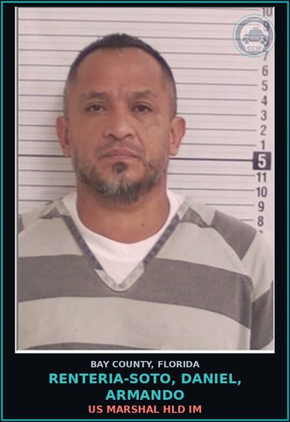 CCW arrest card for RENTERIA-SOTO, DANIEL, ARMANDO in Bay County: US MARSHAL HLD IM