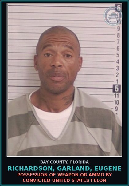 CCW arrest card for RICHARDSON, GARLAND, EUGENE in Bay County: FTA - FELONY