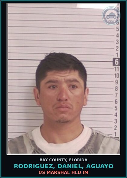CCW arrest card for RODRIGUEZ, DANIEL, AGUAYO in Bay County: US MARSHAL HLD IM