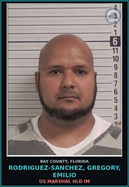CCW arrest card for RODRIGUEZ-SANCHEZ, GREGORY, EMILIO in Bay County: US MARSHAL HLD IM