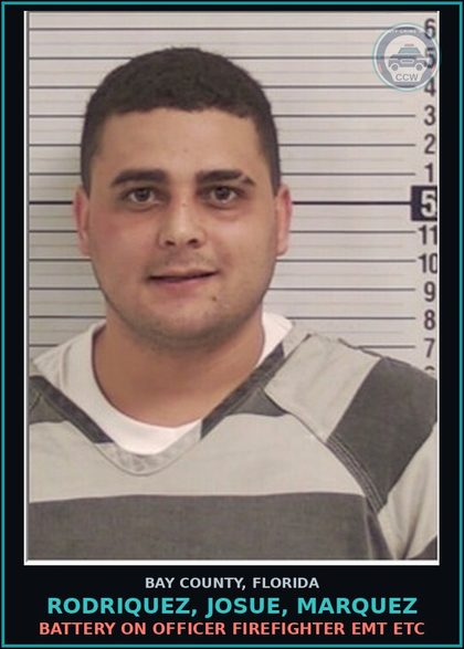 CCW arrest card for RODRIQUEZ, JOSUE, MARQUEZ in Bay County: FTA - MISDEMEANOR