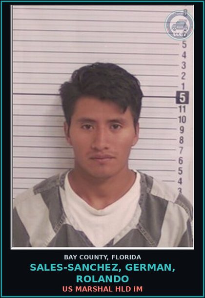 CCW arrest card for SALES-SANCHEZ, GERMAN, ROLANDO in Bay County: US MARSHAL HLD IM