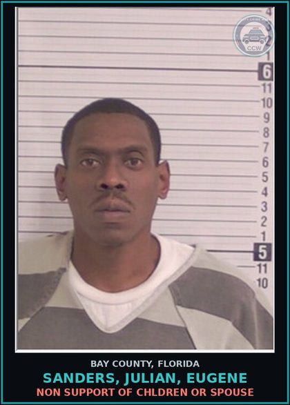 CCW arrest card for SANDERS, JULIAN, EUGENE in Bay County: NON SUPPORT OF CHILDREN OR SPOUSE