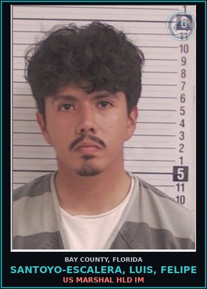 CCW arrest card for SANTOYO-ESCALERA, LUIS, FELIPE in Bay County: US MARSHAL HLD IM