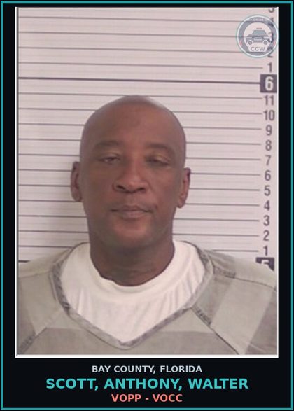 CCW arrest card for SCOTT, ANTHONY, WALTER in Bay County: VOPP - VOCC