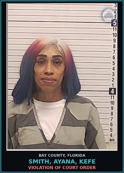 CCW arrest card for SMITH, AYANA, KEFE in Bay County: VIOLATION OF COURT ORDER