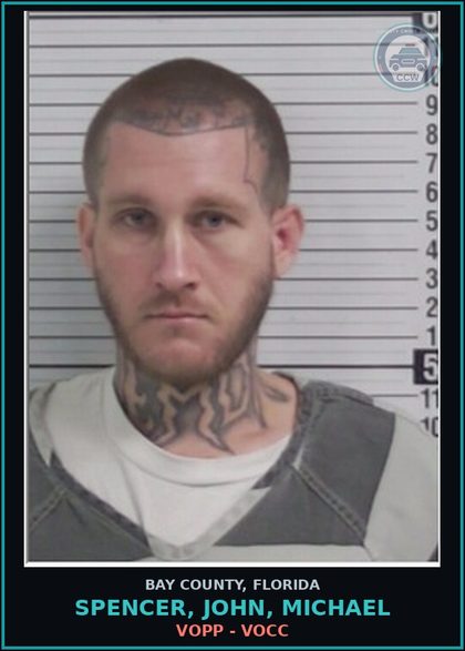 CCW arrest card for SPENCER, JOHN, MICHAEL in Bay County: VOPP - VOCC