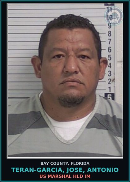 CCW arrest card for TERAN-GARCIA, JOSE, ANTONIO in Bay County: US MARSHAL HLD IM