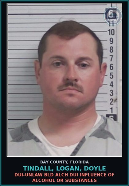 CCW arrest card for TINDALL, LOGAN, DOYLE in Bay County: DUI-UNLAW BLD ALCH DUI INFLUENCE OF ALCOHOL OR DRUGS