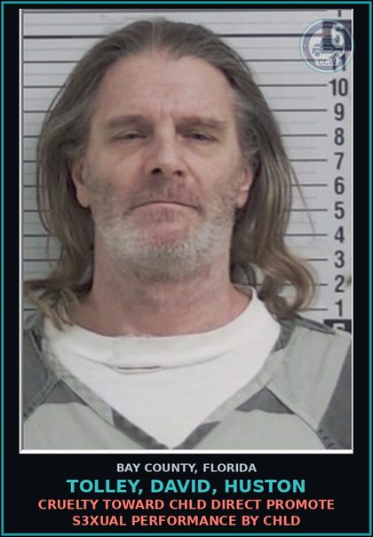 CCW arrest card for TOLLEY, DAVID, HUSTON in Bay County: CRUELTY TOWARD chld DIRECT PROMOTE s3xual PERFORMANCE BY chld
