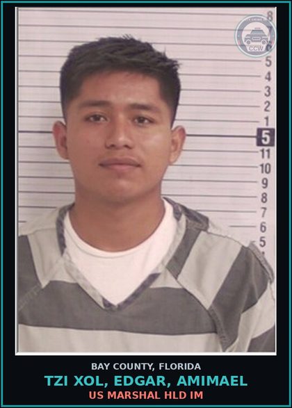 CCW arrest card for TZI XOL, EDGAR, AMIMAEL in Bay County: US MARSHAL HLD IM