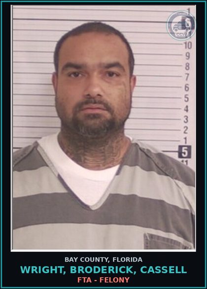 CCW arrest card for WRIGHT, BRODERICK, CASSELL in Bay County: FTA - FELONY