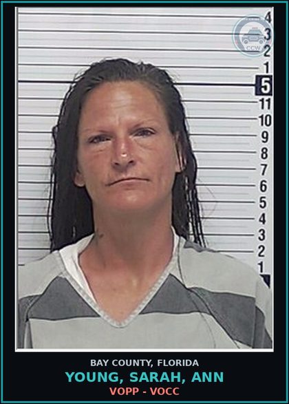 CCW arrest card for YOUNG, SARAH, ANN in Bay County: VOPP - VOCC