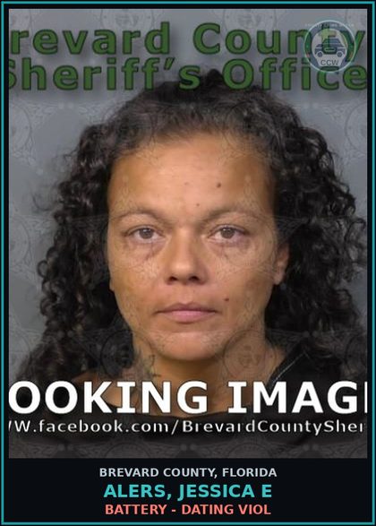 CCW arrest card for ALERS, JESSICA E in Brevard County: Battery - Dating Viol