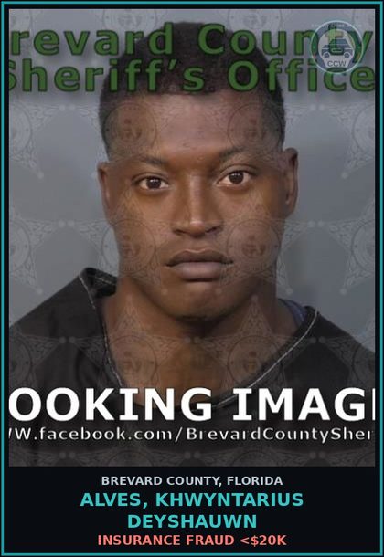 CCW arrest card for Alves, Khwyntarius Deyshauwn in Brevard County: Obtain Goods Services >$150