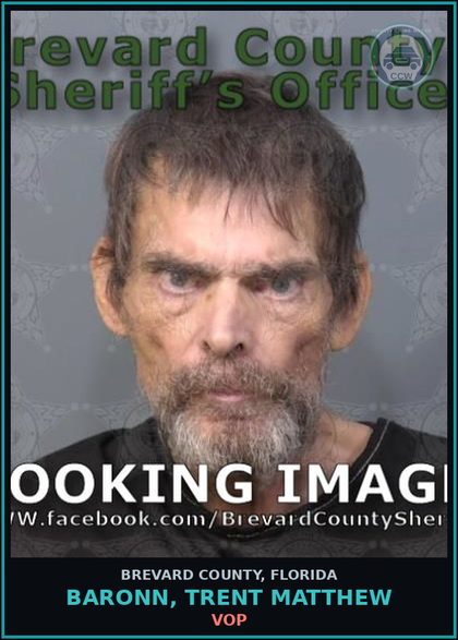 CCW arrest card for Baronn, Trent Matthew in Brevard County: VOP