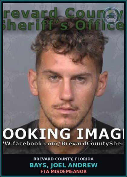 CCW arrest card for Bays, Joel Andrew in Brevard County: FTA Misdemeanor