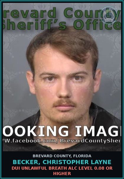 CCW arrest card for BECKER, CHRISTOPHER LAYNE in Brevard County: DUI Unlawful Breath Alc Level 0.08 or Higher