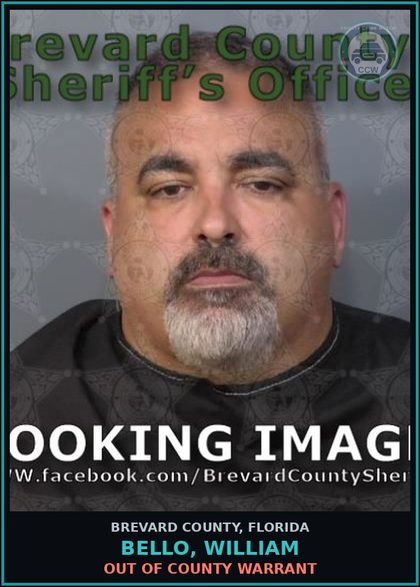 CCW arrest card for Bello, William in Brevard County: Out of County Warrant